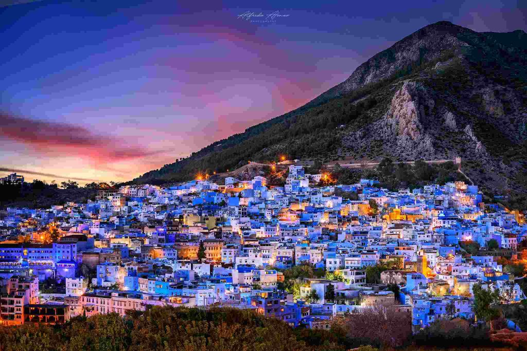 Chefchaouen, Morocco - Aerial View of the Blue City