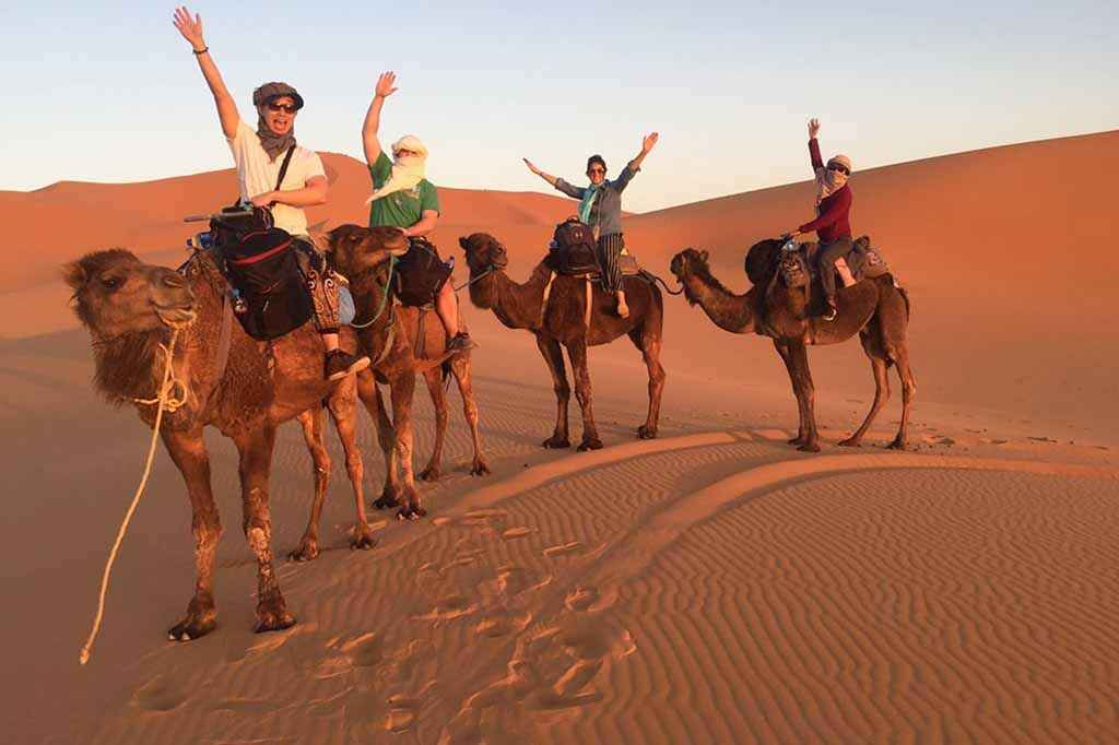 Group tour in the Sahara Desert