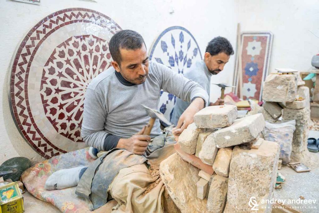 Fes Souk Craftsmen Creating Handicrafts